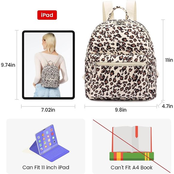 Women Leopard Polyester Light Weight Small Waterproof Mini Backpack main image 4